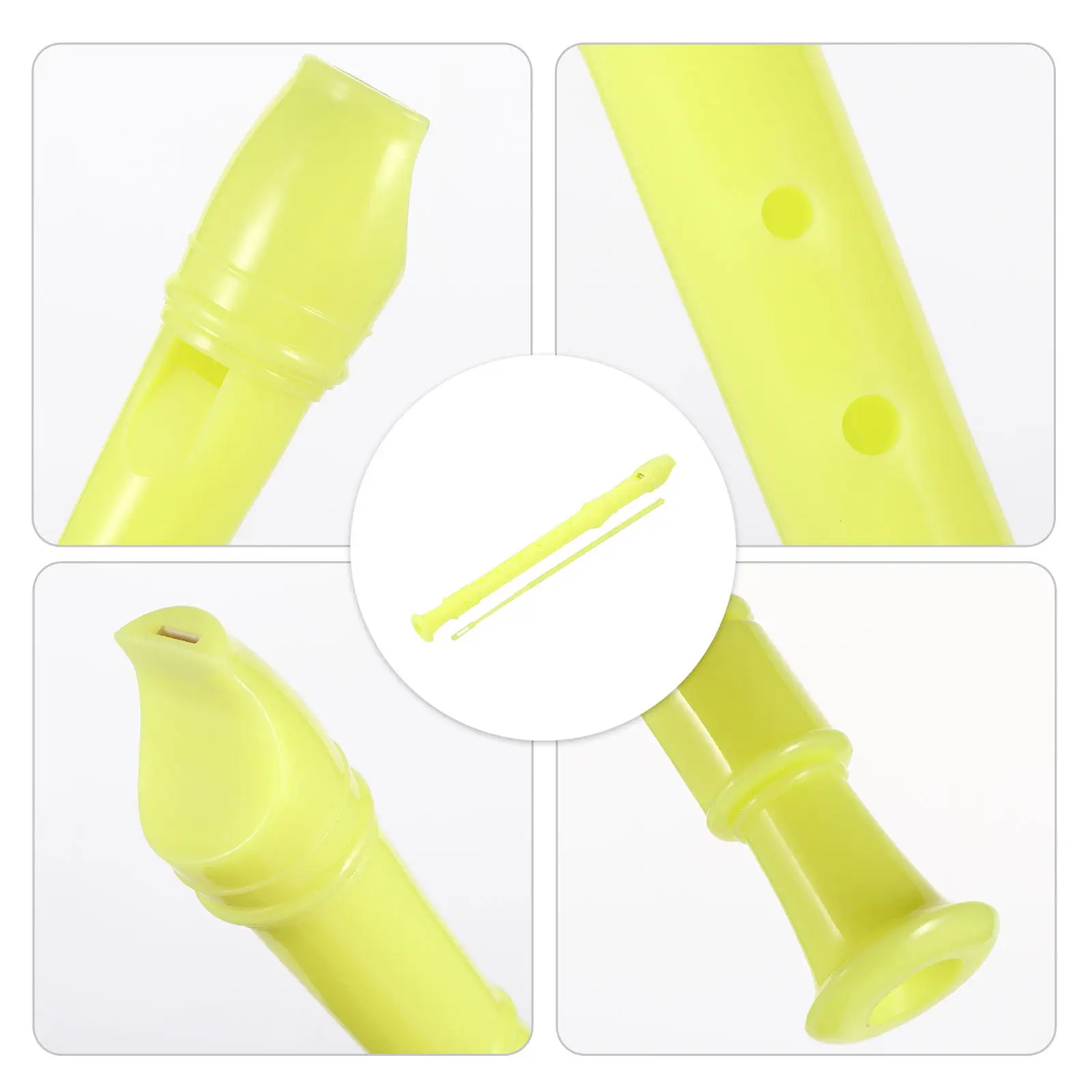 1Set Kids Soprano Recorder ABS 8 Hole Smooth Surface Clarinet Educational Music Instrument for Hearing and Motor Skills