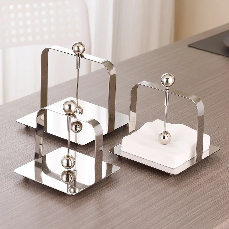 Stainless Steel Tissue Napkin Paper Serviette Dispenser Table Paper Towel Holder Kitchen tissue box Home Restaurant Party Decor