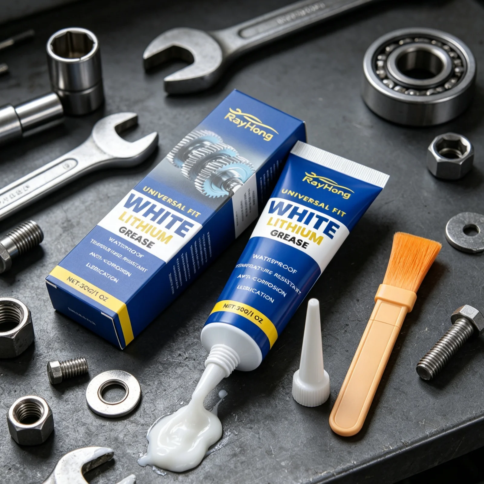 Rayhong White Grease Lithium High-Temperature Anti Rust Corrosion Reduce Noise Friction Wear Automobile Gear Lubricating Cream