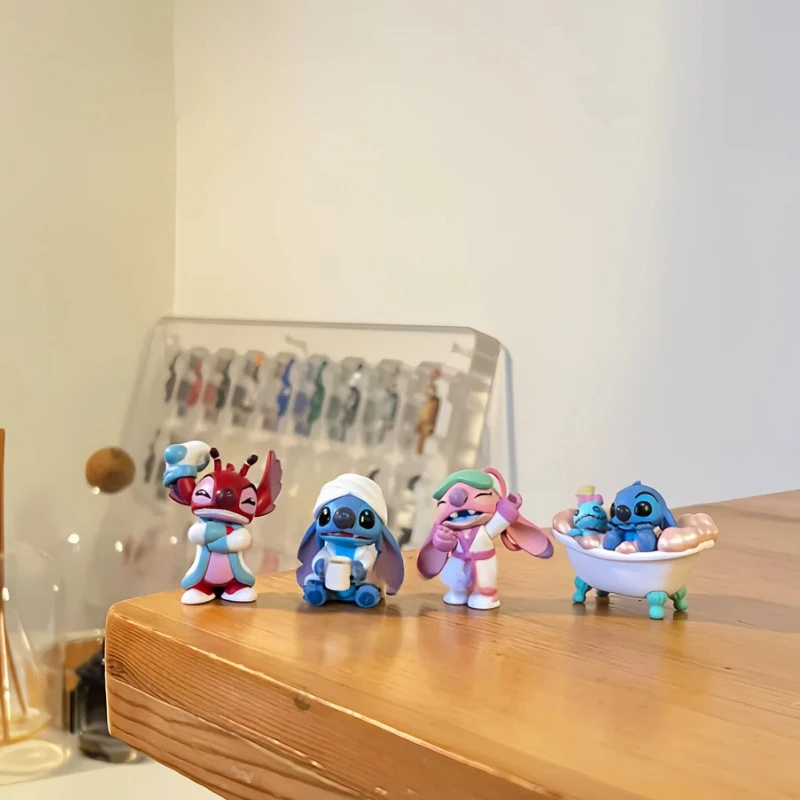 

Stitch Nighttime Bath Relax Time Series Blind Box Kawaii Action Figure Room Decoration Cartoon Toy Model Surprise Birthday Gift