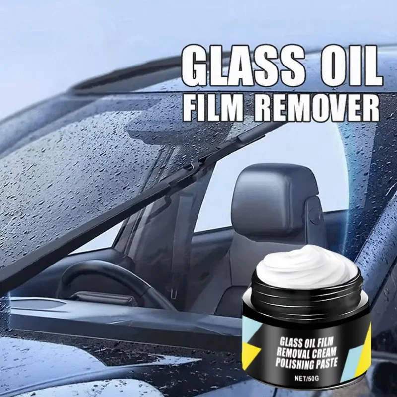 Pasta para pulir vidrios de automóviles, elimina la película de aceite y la oxidación de las ventanas del automóvil, kit de pulido hidrofóbico de larga duración, impermeable y a prueba de lluvia, herramienta antivaho para vidrios de automóviles