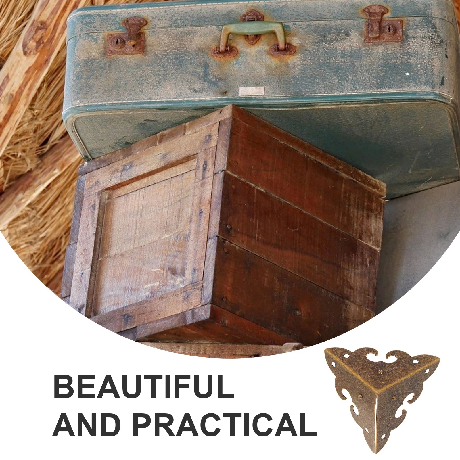 

8Pcs Retro Furniture Corner Wooden Box Legs Decorative Protective Corners for Jewelry Gift Boxes Decorative Corner