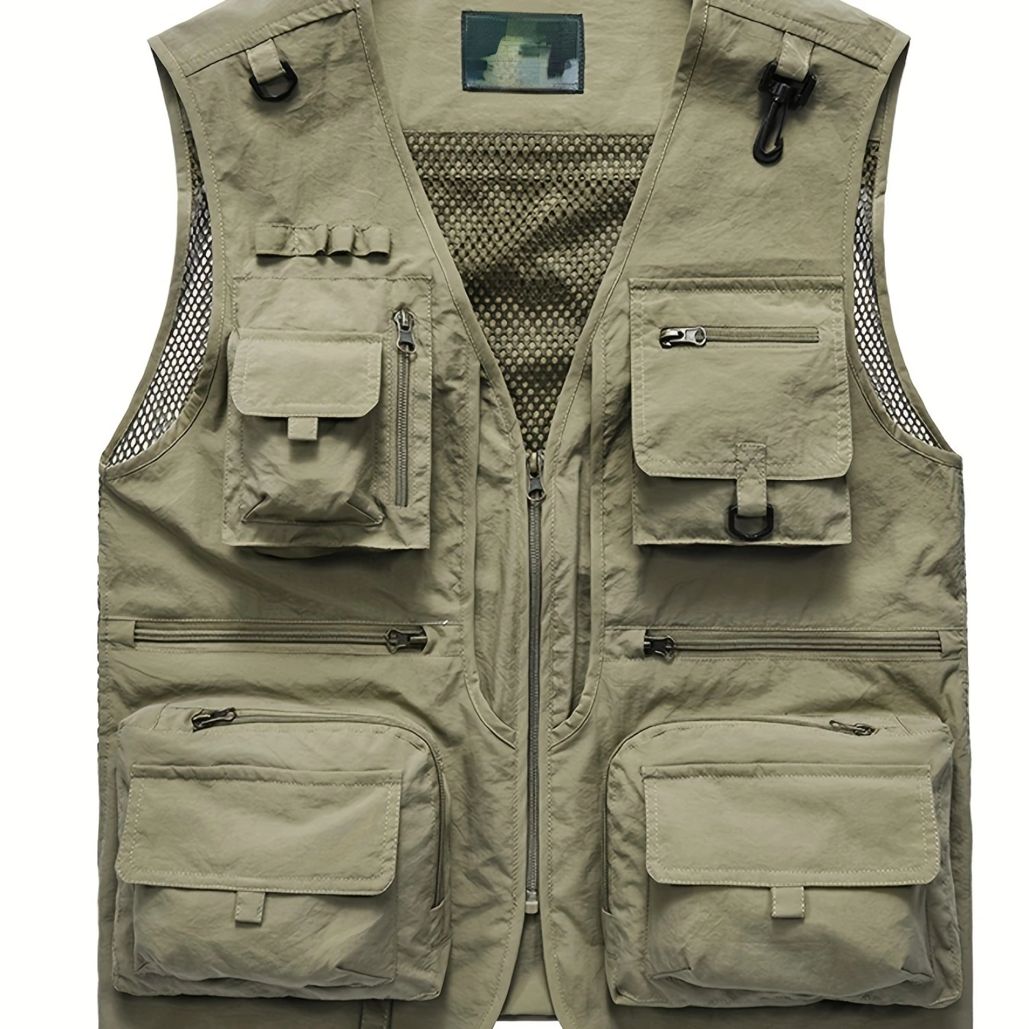 

Men's Breathable Mesh Zip-Up Cargo Vest - Ideal for Summer Fishing, Hiking, Trekking - Multiple Pockets for Essentials