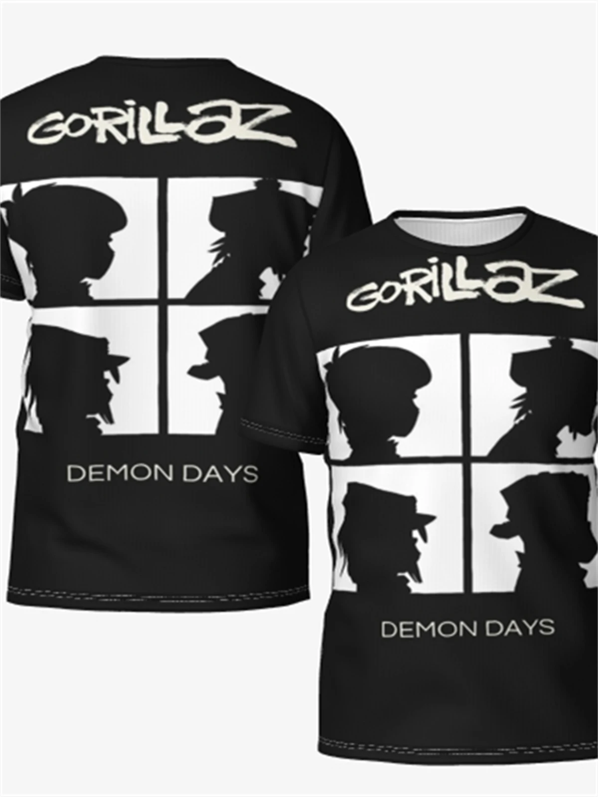 

European and American Trend Music Gorillaz Classic 3D Printing Pattern Short-sleeved Men and Women Men's Casual Tshirt