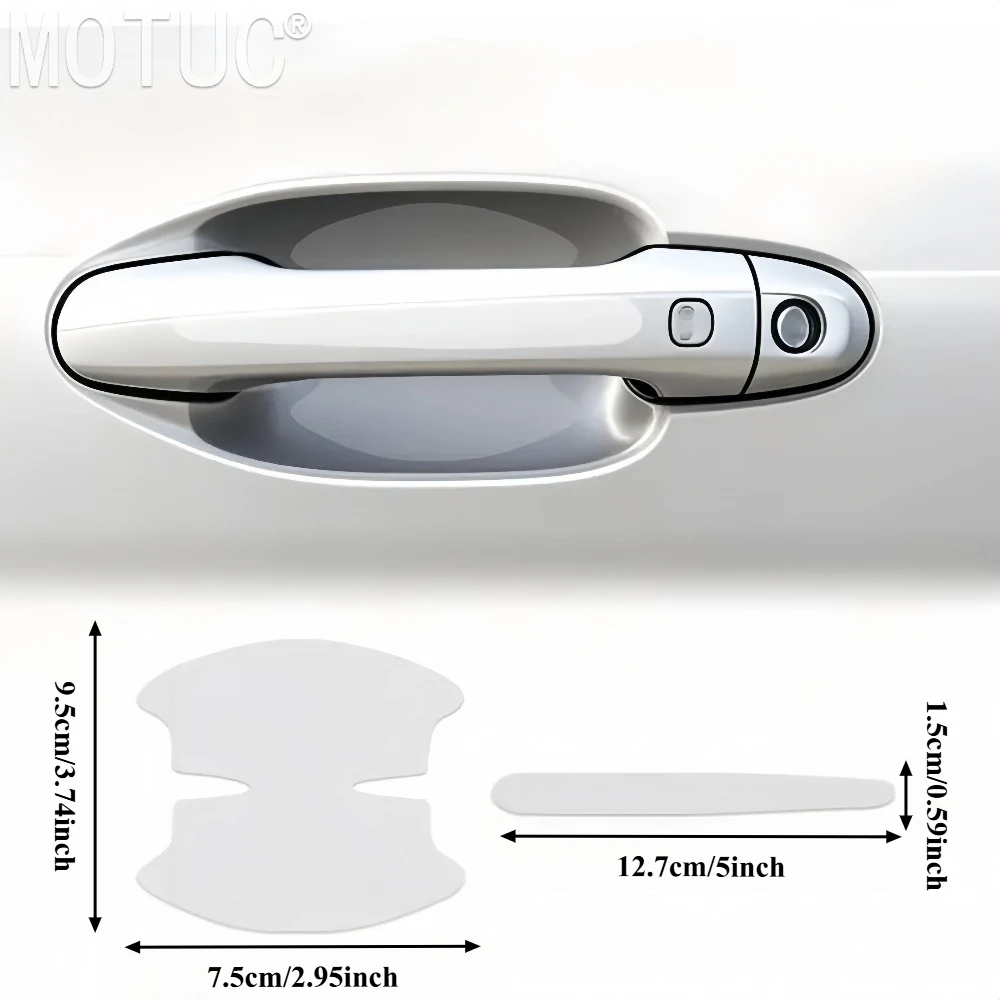 8Pcs/Set Transparent Car Door Handle Protector Sticker Waterproof Vinyl Decal Universal Car Door Handle Scratch Resistant Decors