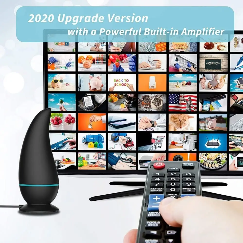 VUELVE Mango هوائي التلفزيون الرقمي 4K 1080P HD TV هوائي UHF VHF هوائي استقبال الإشارة طويلة المدى