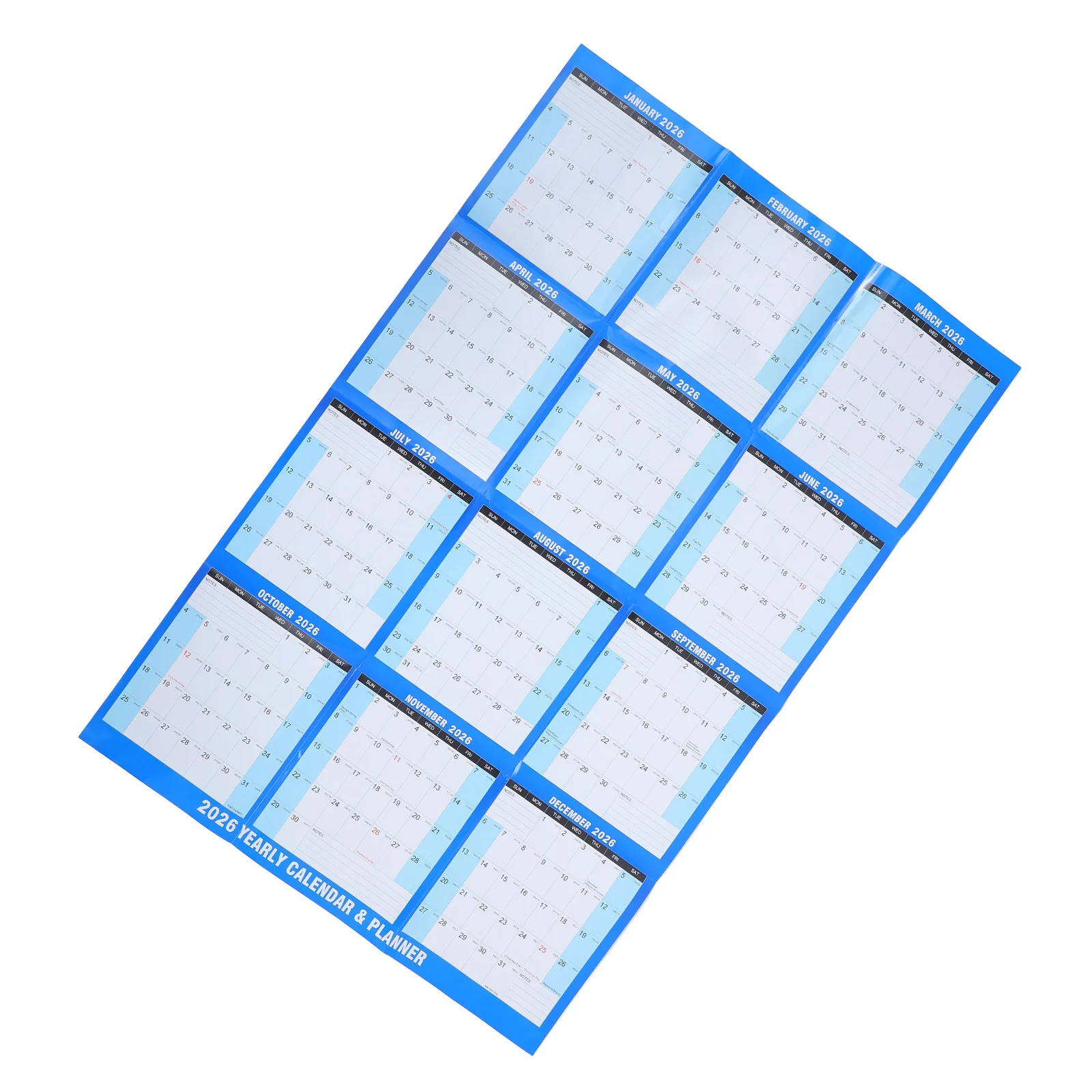 

10pcs Wall Calendar 2026 Erasable Monthly Yearly Whiteboard Paper Office Home Classroom Organizer With Adhesive Dots For Hanging