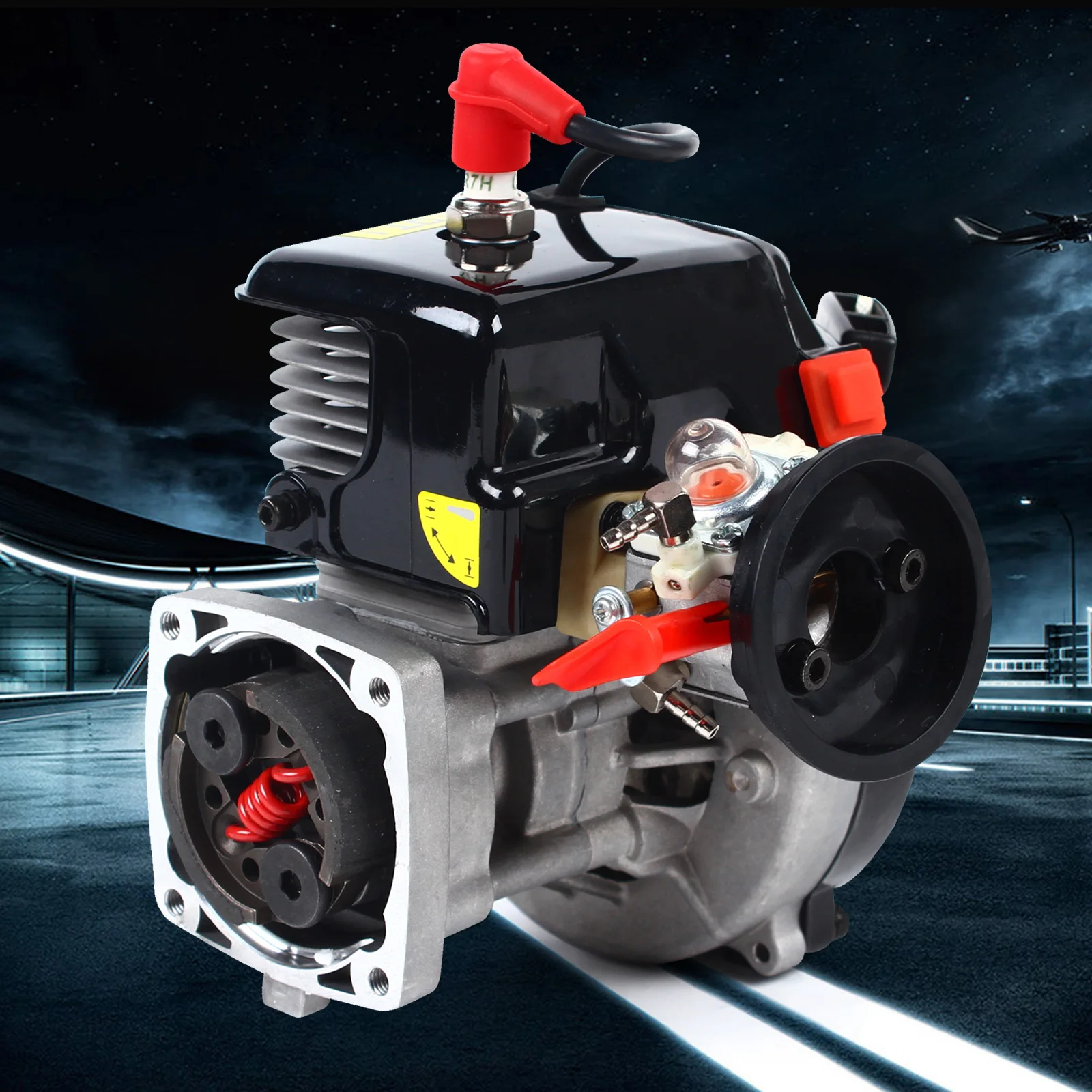 

30.5CC Remote Control Car Engine, R305 Model, Four-Point Fixed, Air-Cooled 4-Bolt Head, Powerful Two-Stroke Motor, Fits BAJA Veh
