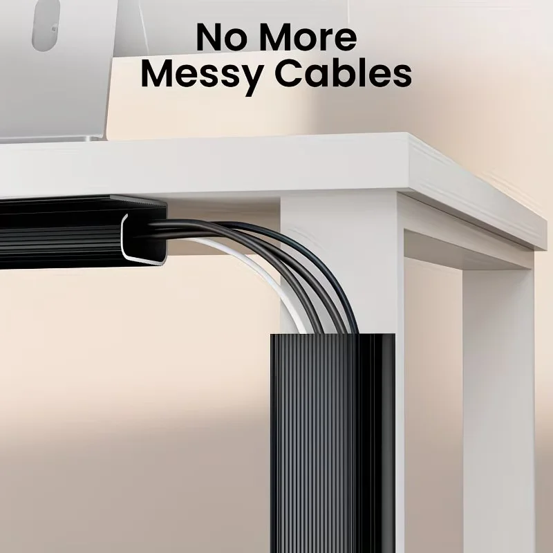 1pc 5.1x40cm Under-Desk Cable Organizer Self-Adhesive Cable Management Cables Raceway For Home and Office