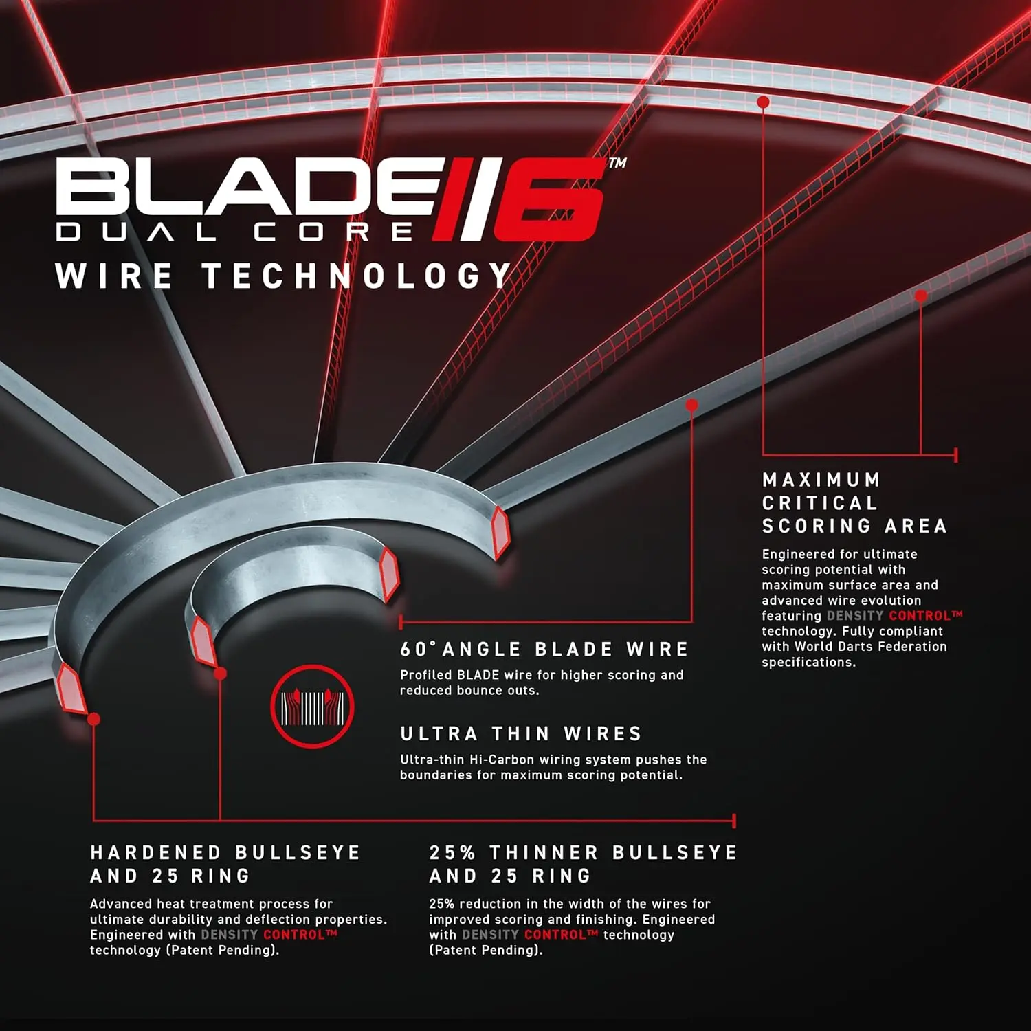 Blade 6 Professional Bristle Dartboard - Official Tournament Specification