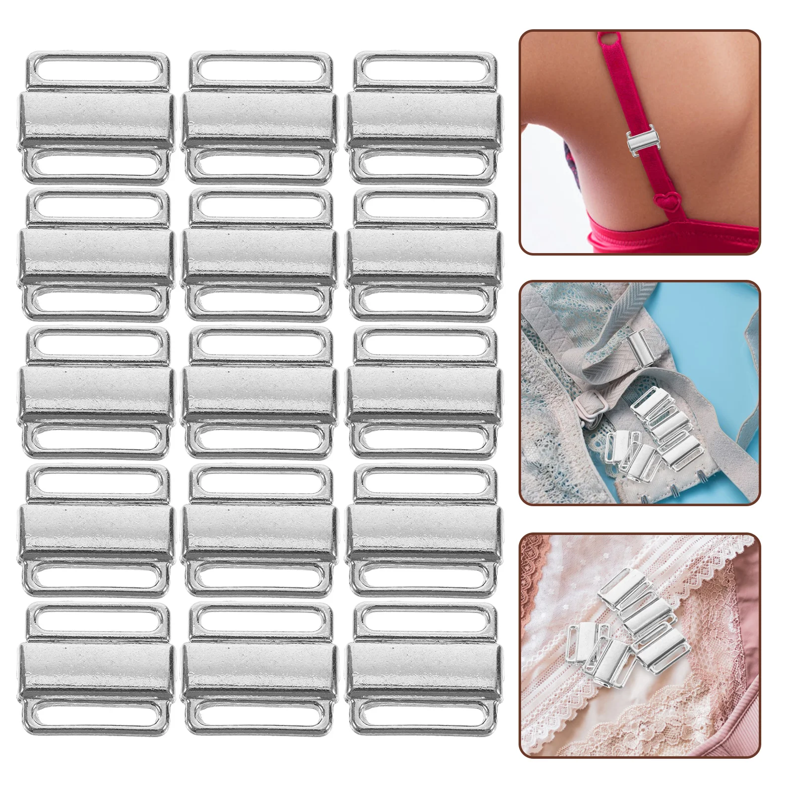 

1Set Bra Clasp Hooks Alloy Gold Bra Clip Buckles Anti-Slip Shoulder Strap Retainer Durable Replacement for Women 12mm