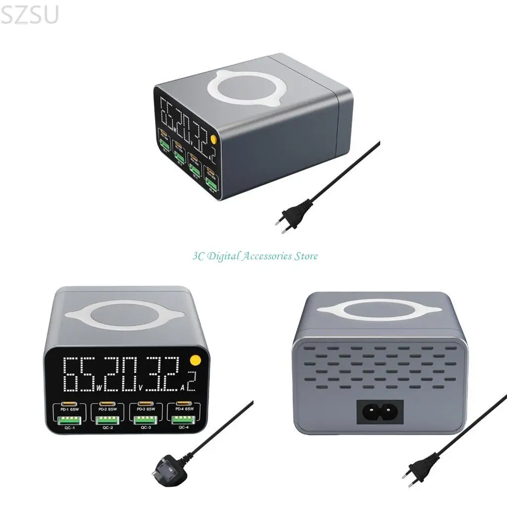 

SZSU 80W 8-портовой адаптер зарядки зарядки дока с 8-портовыми выходами для ноутбука