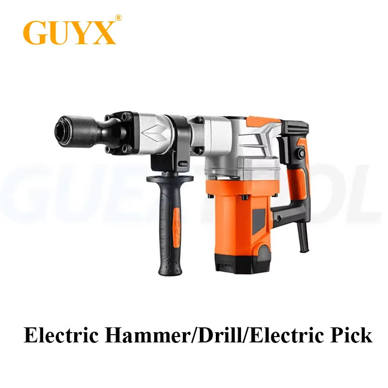 Rotary Electric Hammer Heavy Duty Electric Pick Impact Drill Wall Demolition Water Electricity Installation Concrete Grooving