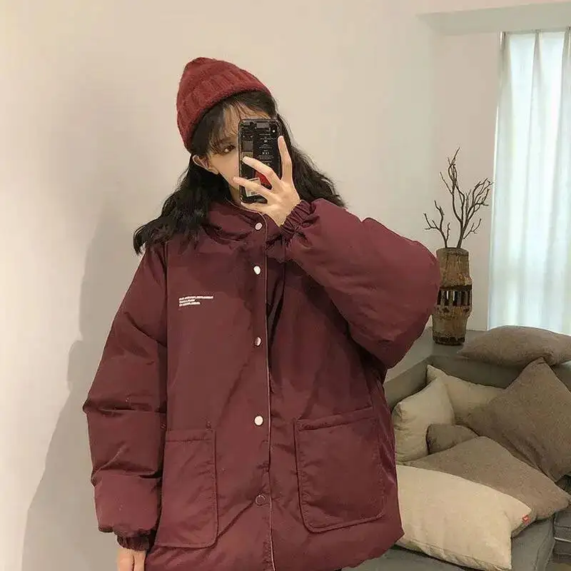 両面着用可能 ダウン レディース ゆったり 冬用コート パン型 小さいサイズ 綿入り