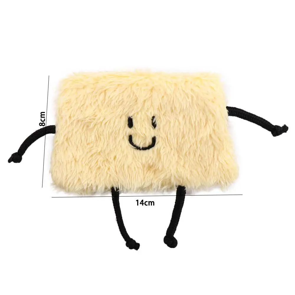 Kawaii Sweet Makeup Bag Fluffy Toiletry Bag Korean Style Girls Women handbag Cosmetic Bag Cheese Wallet Plush Coin bag