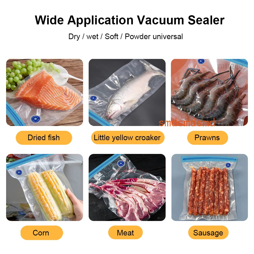 Electric Vacuum Sealer Pump Rechargeable Air Pump Automatic Sealing Machine with Reusable Vacuum Sealer Bags Food Packaging Bag