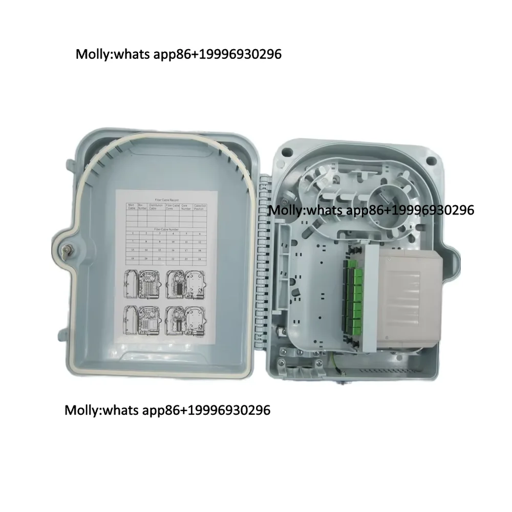 8-Core Fiber Optic Distribution Box Outdoor FTTH 1:4/8 Splitter 4G 3G Networks PVC Material CE Certified-FAT-8C 3-Year Warranty