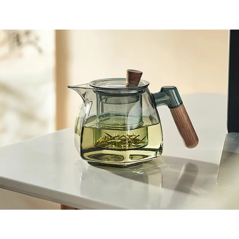 

Teapot glass household creative high temperature filter pot