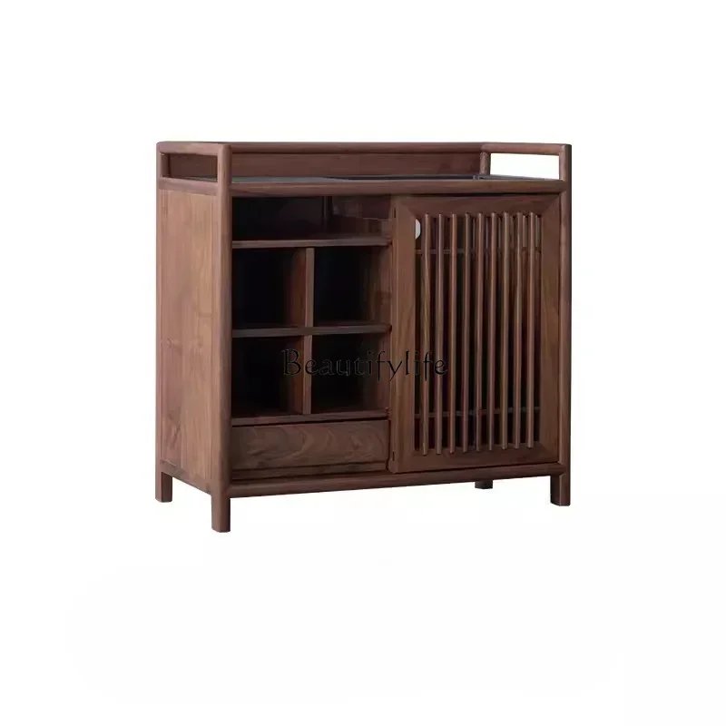 

LD33New Chinese Style Solid Wood Tea Cabinet Simple Modern Side Cabinet Small Tea Table Kettle Integrated