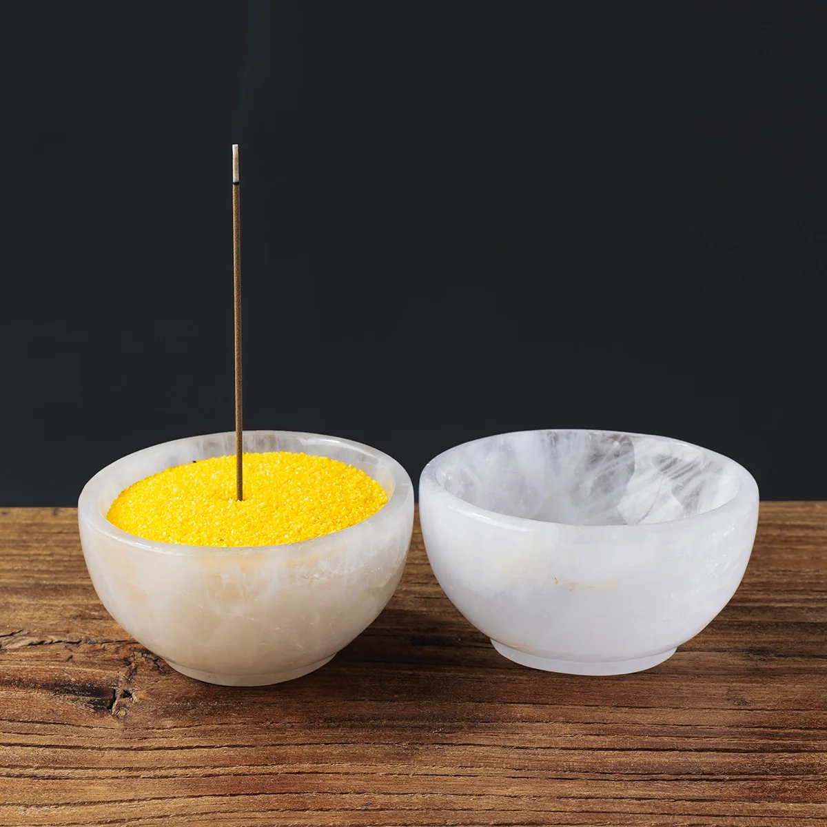 1PC Natural Clear Quartz Degaussing Bowl, Jewelry Storage Vessel, Crystal Bracelet Purification Bowl Decoration