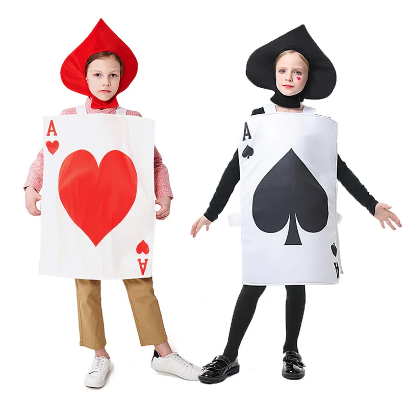 

Kids Poker Soades A Hearts A Cosplay Costumes Children's Day Stage Poker King Gountry Red Queen Guard Costume Outfit