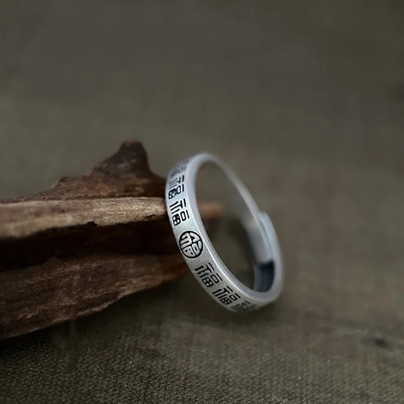 QEENKISS 925 Sterling Silver Vintage FU Rings for Women Men Birthday Wedding Party Christmas Bride Groom Girl Boy Gifts RG7072 - Image 4