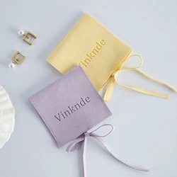 50pcs Microfiber Jewelry Packaging Gift Bags Custom Logo Velvet Wedding Favors Candy Goodie Bag Small Size Rings Organizer Pouch