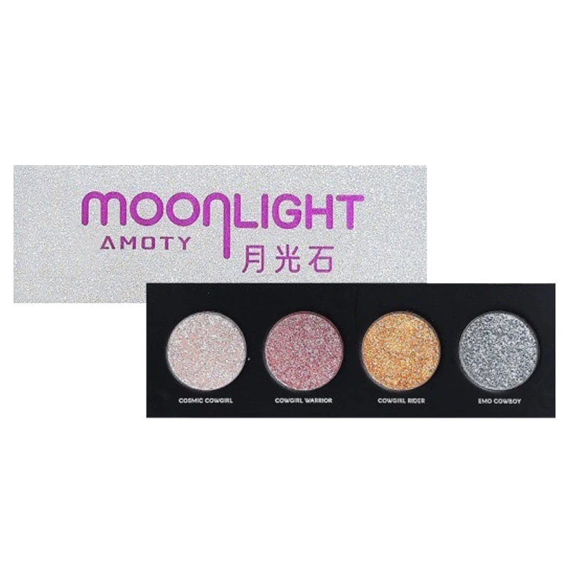 

Four-color eyeshadow disc female flash sequins pearlescent moonstone fine flash diamond super shiny