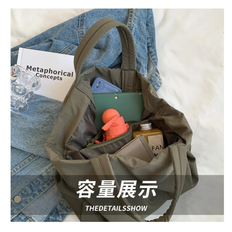 حقيبة يد نسائية كاجوال ذات سعة كبيرة، حقيبة نايلون ناعمة للفتيات في المدارس، حقيبة كتب، حقائب كروس للنساء، حقائب مصممة #4