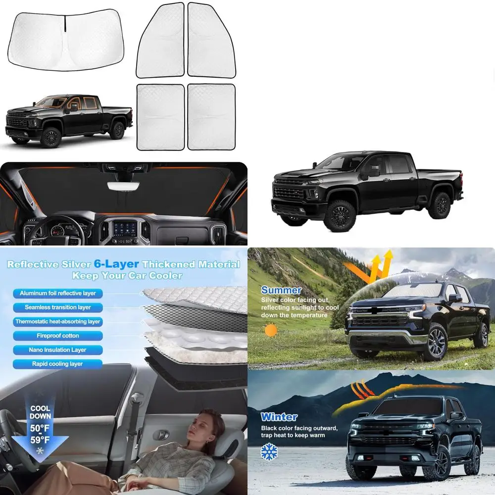

2019-2024 Silverado 6-Layer Thicken Car Window Tint | Full Privacy Curtains | Blackout & Insulation for Outdoor Use