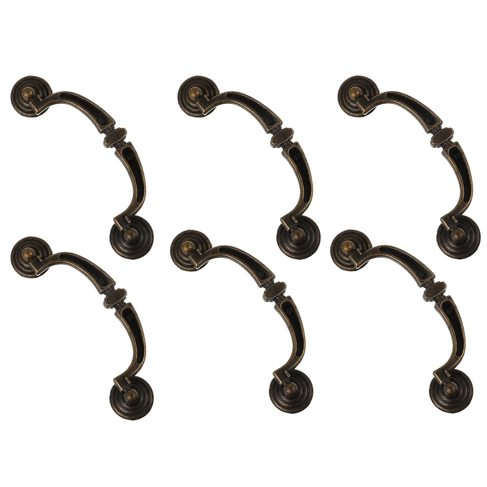 

6Pcs Durable Zinc Alloy Pull Handles Simple Style for Wardrobe Cabinet Drawer Dresser Wardrobe Alloy Handle Cabinet Handles