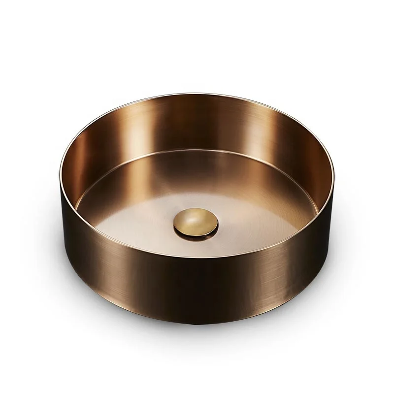 

SS Stainless Steel Bathroom Sink Vintage & Used Art Deco Decorative Bowls Bronze Bathroom Basin