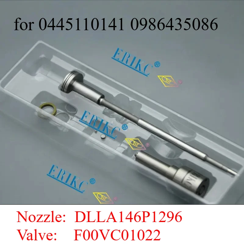 ERIKC diesel injector 0445110141 repair kits nozzle DLLA146P1296 valve F00VC01022 for 0445110141 0986435086