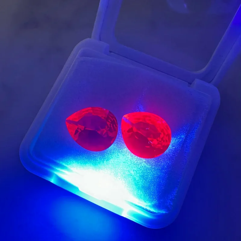 جميلة روبي الكمثرى الأوجه قطع موه صلابة جوهرة حمامة الدم روبي الأحجار الكريمة DIY بها بنفسك صنع المجوهرات/جمع جوهرة الخرز