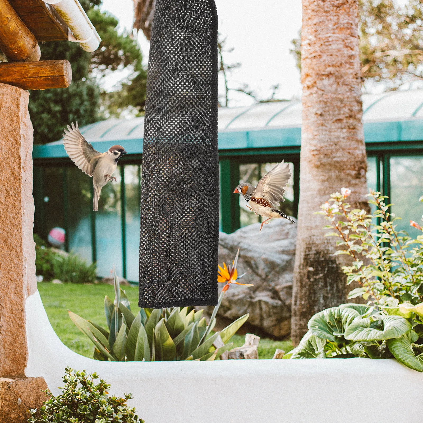 

6 Pcs Hanging Bird Feeder Mesh Bags Non Leaking Lightweight Outdoor Garden Bird Food Net Container Pouches