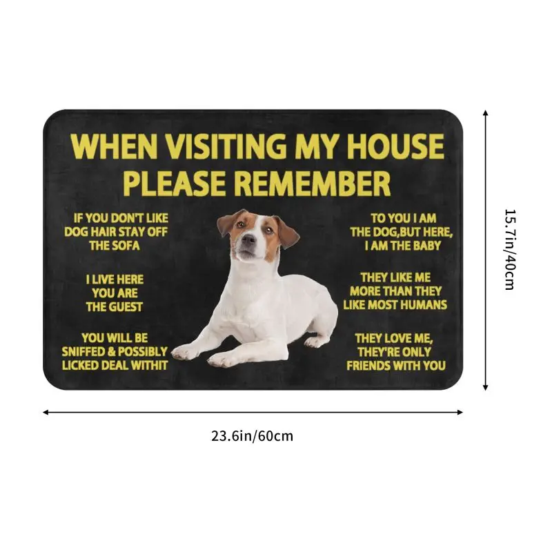 Please Remember Jack Russell Terrier Dogs House Rules Doormat Front Floor Door Entrance Mats Bath Kitchen Garage Carpet Rug