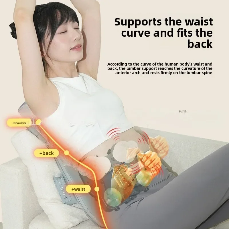Car Pillow Portable Office Waist Hot Compress Vibration Massage Cushion Soft Smart Waist Massage Pillow