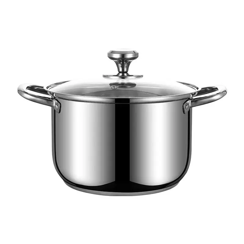 Soup pot 304 stainless steel food extra thick household plus high cooking congee cooking pot soup stewed chicken gas induction