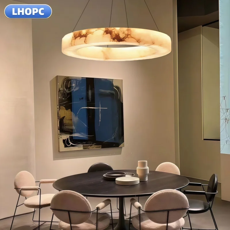 Modern imitation marble circular hanging pendant light suitable for living rooms dining rooms bedrooms kitchens pendant light le