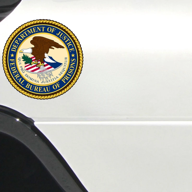 Federal Bureau of Prisons BOP Sticker Motorcycle Helmet Trunk Car Racing Laptop Computer Rinsee Camping Die-Cut Vinyl Decal