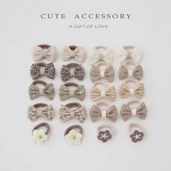 10 Pcs/Lot Sweet Hair Bows Hair Ties Band Flowert Girls Mini Baby Basic Kids Hair Accessories