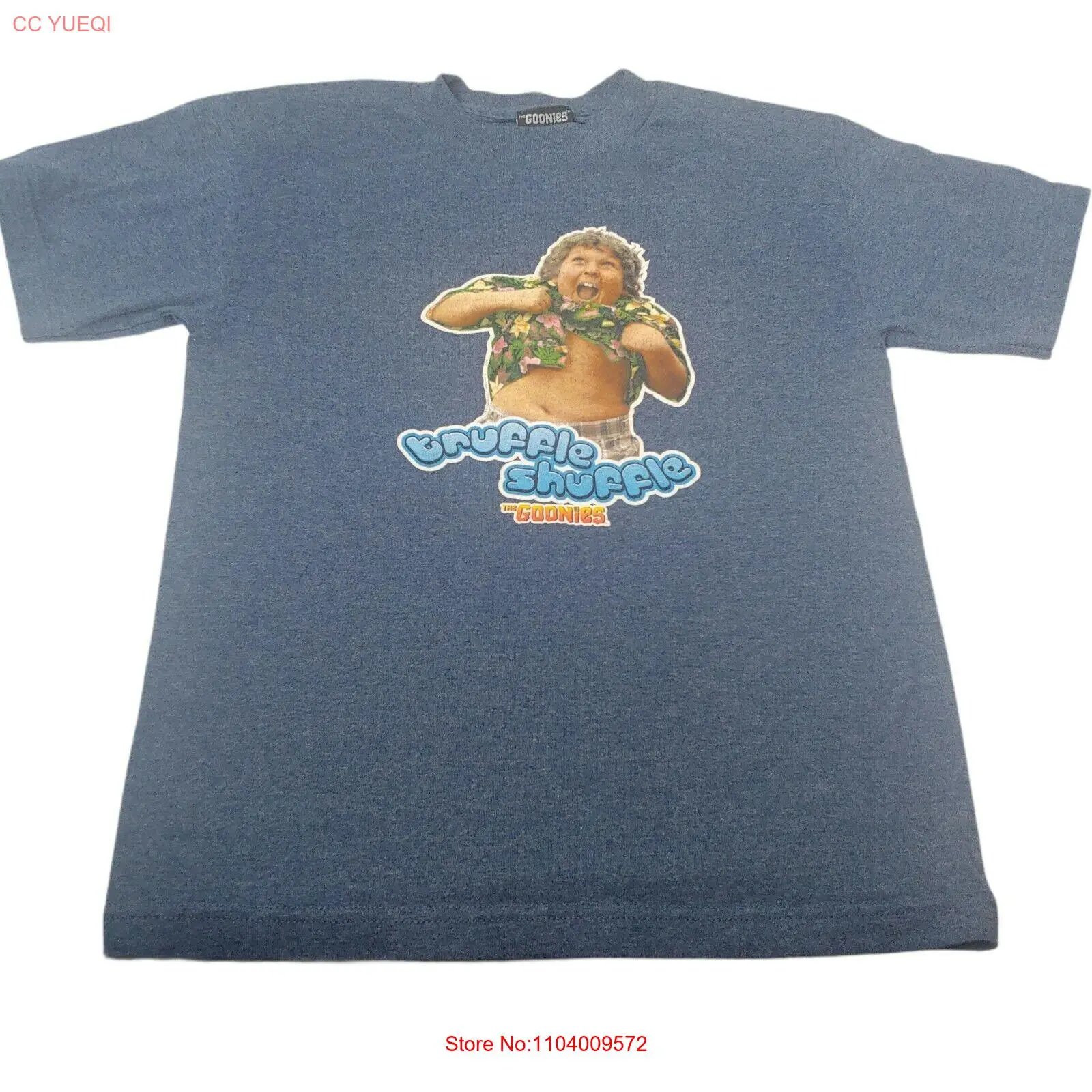 The Goonies Movie Truffle Shuffle Mens Small T Shirt Blue Graphic Short Sleeve