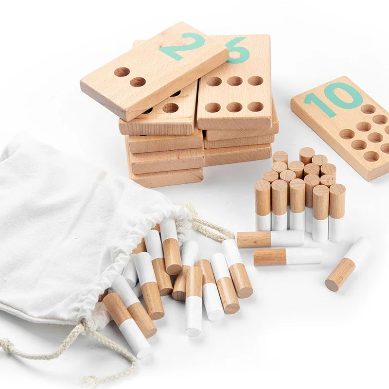 FBIL-Number Boards Baby Counting Math Wood Teaching Toys Kids Learn Digital Toys Educational Wooden Toys For Children Gift