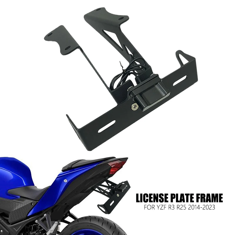 

2023 License Plate Holder Tail Light Bracket Tidy Fender Eliminator Fit For Yamaha YZF R3 R25 2014-2022 2020 2021 Motorcycle
