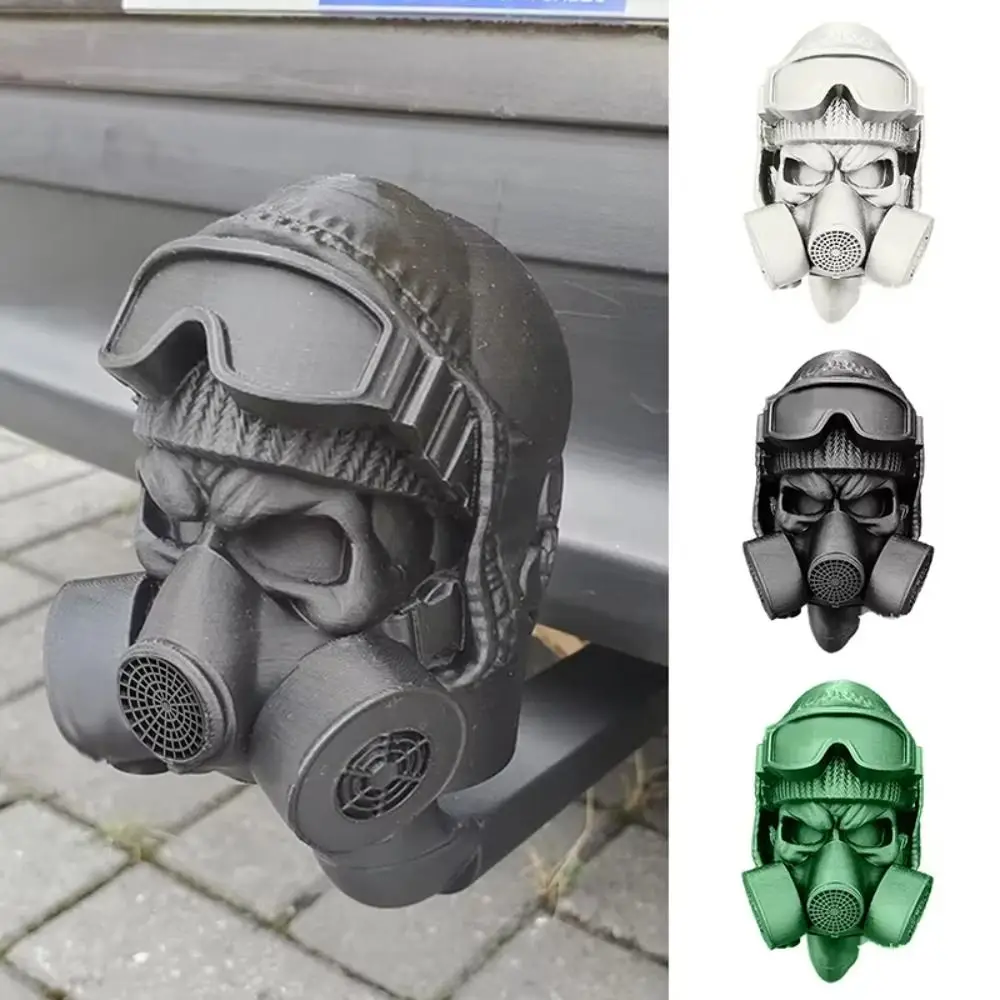 Funny 3D Printed Tow Bar Ball Cover Gas Mask Steel Helmet Trailer Hook Cover Rustproof Dustproof Trailer Hook Ball Cover