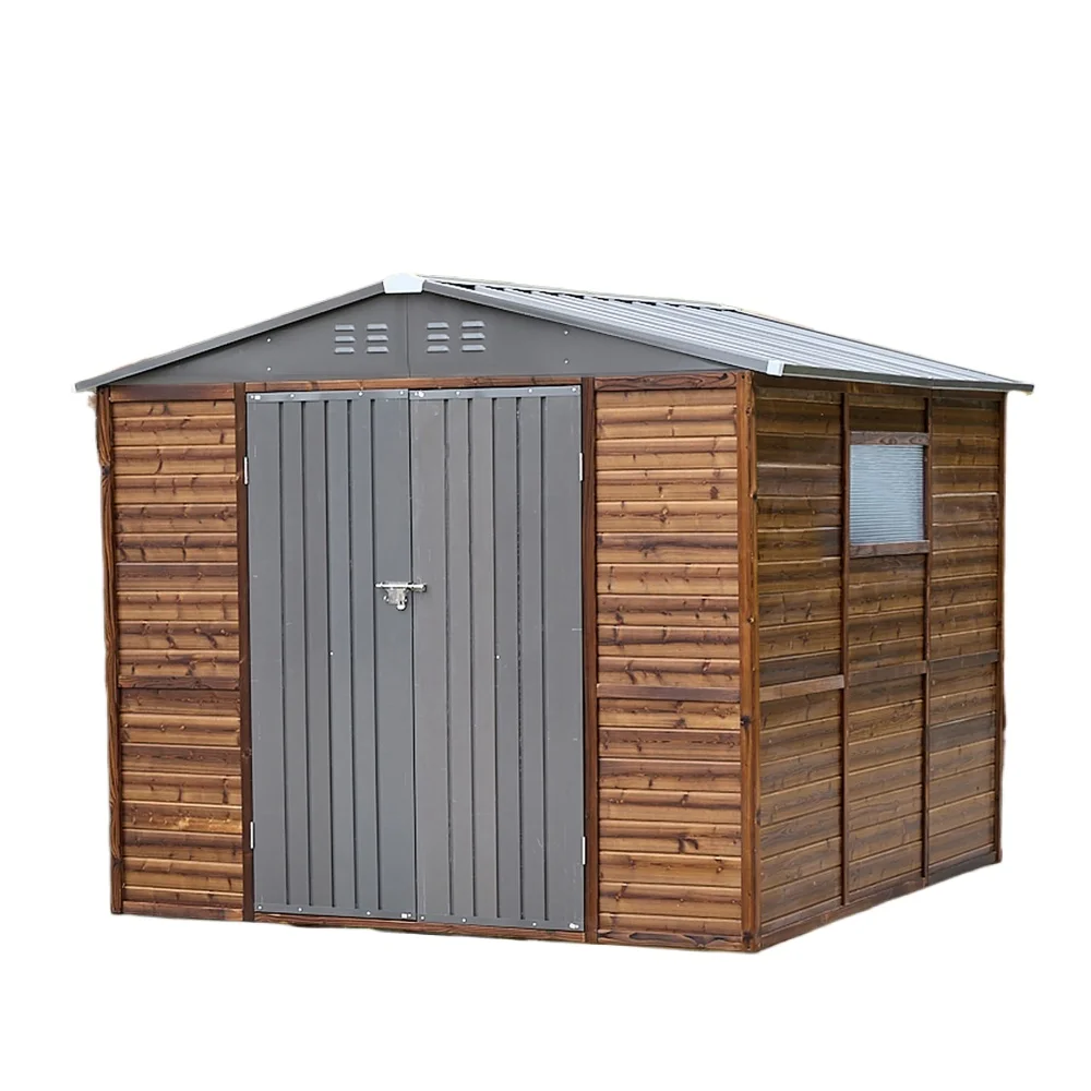 8*8FT Iron-Wood Combination Tool Shed – A Perfect Blend of Nature and Functionality