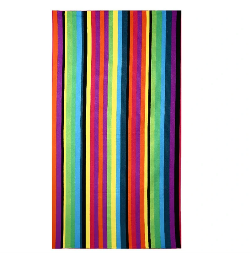 Colorful Vertical Stripe Women Wrap Swimming Towel Microfiber Absorption Water Quick Drying Thick Bath Towel Outdoor Beach Towel