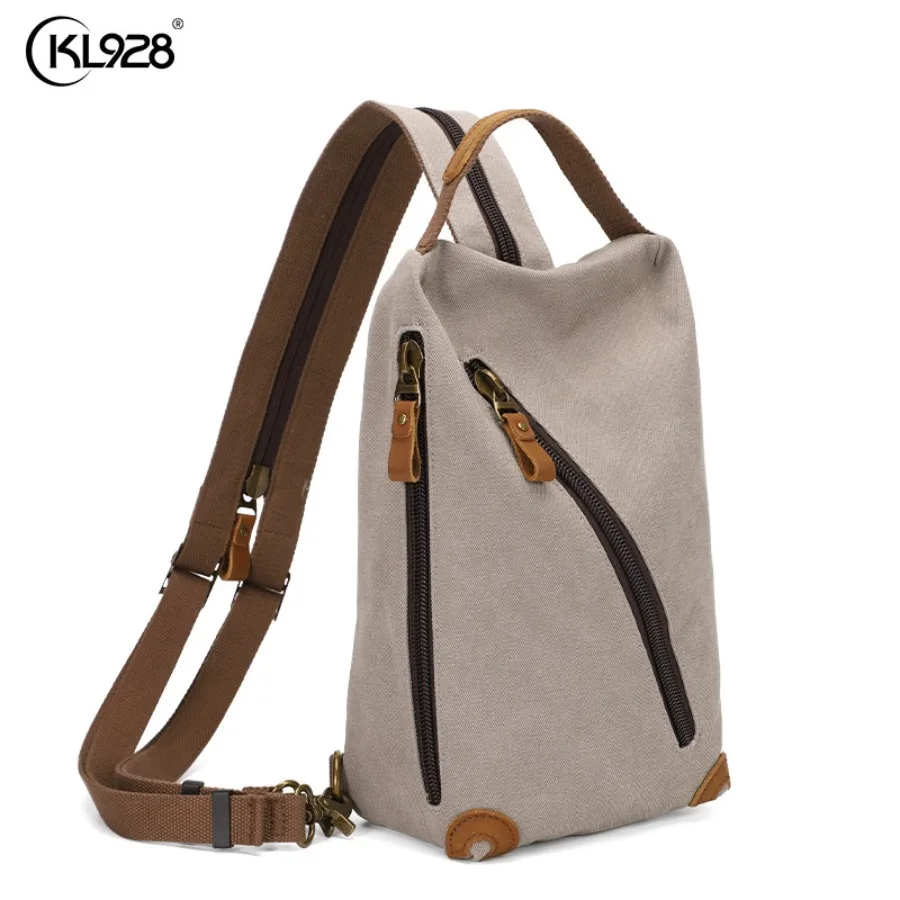 

【New style】European and American retro men's chest bag - trend shoulder bag large-capacity backpack fashionable -body bag porta