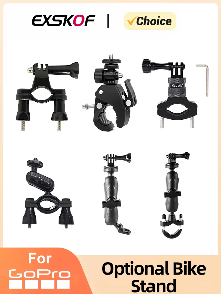 AliExpress EXSKOF Bicycle Handlebar Mount Motorcycle Holder For Gopro Hero 13 12 11 10 9 8 SJCAM SJ4000 AKASO X5 insta360 DJI Osmo Action Camera