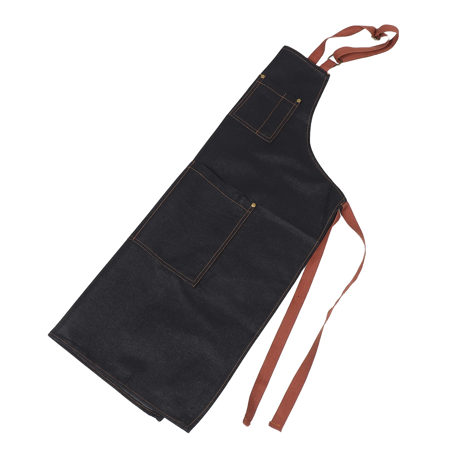 

Denim Apron for Women Men Chef Hairstylist Work Retro Kitchen Laundry Bibs Stylish Classic
